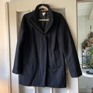 Jcrew Cocoon coat in Italian stadium-cloth wool blend black size 8